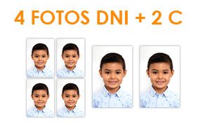 Opción 3: 4 Fotografías de tipo DNI + 2 de cartera