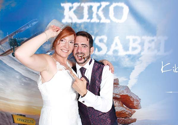 Fotomatón en Tierrabella. Foto de los novios